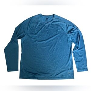 Stylish Men's Long Sleeve Blue Tee Sz XL